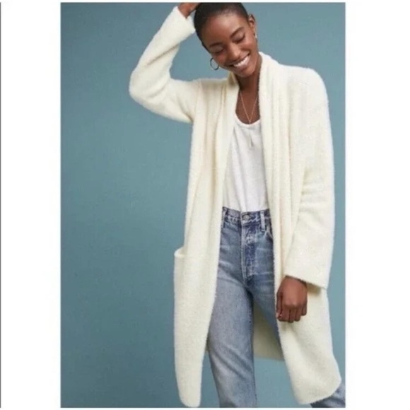 Anthropologie Sleeping on Snow Alpaca Wool Blend Thornton Longline Cardigan XS - Picture 1 of 14